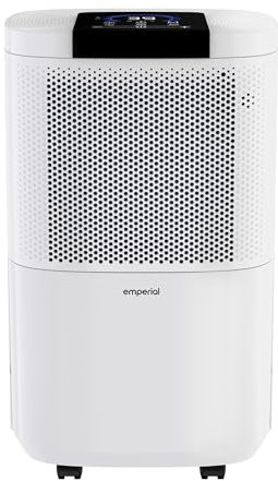 Emperial 12L/Day Dehumidifier with Digital Humidity Display, Sleep Mode, Continuous Drainage, Laundry Drying and 24 Hour Timer - Ideal for Damp and Condensation (12L)