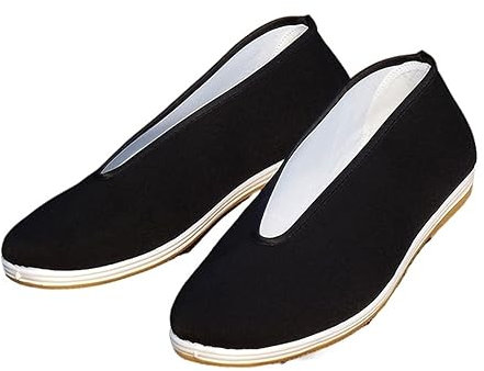 DHAEY Traditioneller chinesischer Stil for Herren, Kung-Fu-Schuhe, altes Peking, Bruce leer, Tai Chi, Wushu, Schwarze Kampfsportschuhe, Anzug, Sportbekleidung (Color : 1, Size : 46 EU)