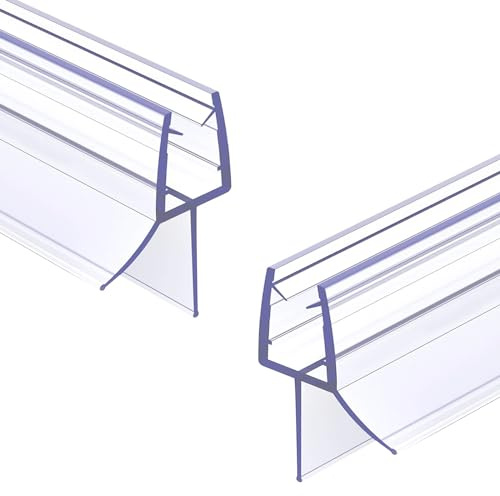 2 Pack Shower Door Bottom Seal 1/4 x 36 Glass Door Seal Strip Suitable for 1/4 Inch Glass Frameless Shower Door Seal Strip Stop Shower Leaks