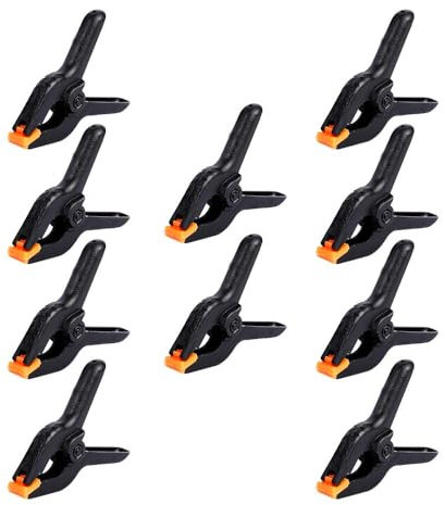 10 PCS 6 inch Professional Plastic Large Spring Clamps Heavy Duty for Crafts or Plastic Clips and Backdrop Clips Clamps for Backdrop Stand,Photography, Home Improvement and so on