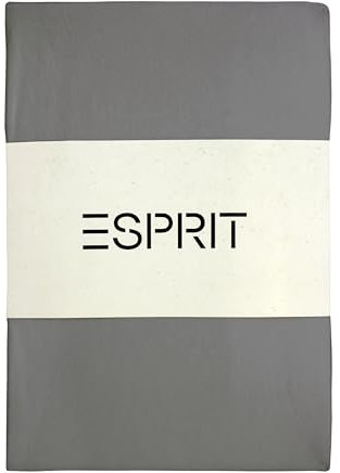 Esprit Jersey Spannbettlaken 140x200cm Baumwolle bis Bettlaken 160x200cm anthrazit - Luxus Spannbetttuch - Boxspringbett in Hotelqualität bis 30 cm hohe Matratzen - Bed Sheet atmungsaktiv & ÖkoTex