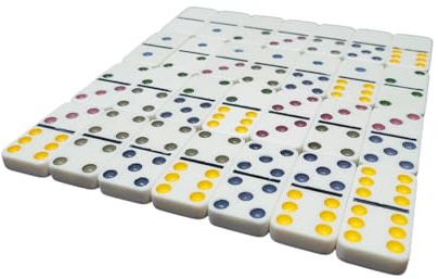 FAST WORLD SHOPPING ® Gioco Domino 28 Tessere Set di Strategia e Società con Confezione in Metallo Porta Pedine Doppio Sei Double Six per Divertimento in Famiglia e con Amici