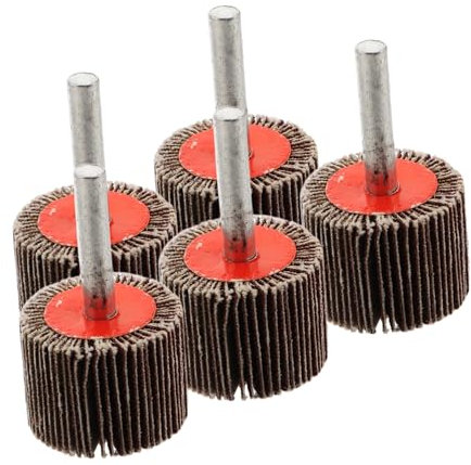 BESTOYARD 5pcs 30mm Flap Wheel Grinding Heads with Shank, 120 Grit Abrasive Polishing Wheels for Metal Die Grinder, Rotary Tool Accessories for Rust Removal and Surface Buffing