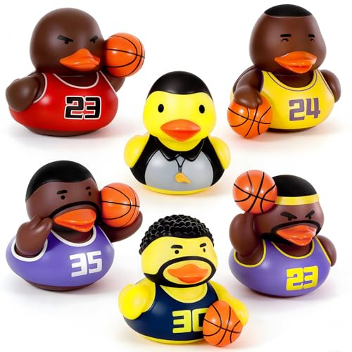 BabyLOL No Mold Bath Toys for 1-3 Year Old Kids, Sealed No Holes, Bath Toys Design Keeps Water Out, Basketball Rubber Duck, Bathtub Toys for Babies and
