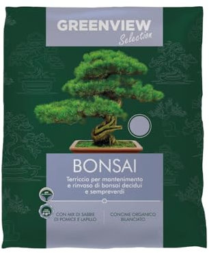Greenview, Terriccio di alta Qualità Linea Selection, Substrato Specifico per le tue piante ad alta Aerazione e Drenaggio, massimo assorbimento nutritivo (per Bonsai, 20 Litri)