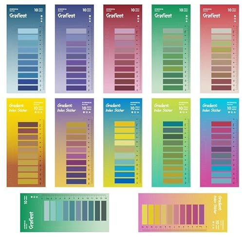 YOUYAYA 2400 Pièces Marque Page Adhesif, 12 petites notes autocollantes, transparentes, avec règle, notes adhésives, pour livres et index d'annotation