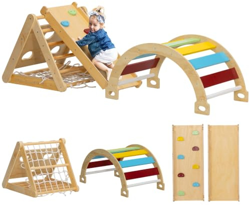 AIYAPLAY Cadre Escalade Montessori 7-en-1 Enfants 1.5-4 Ans Multicolore