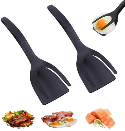 Zegnuem Lot de 2 pinces de cuisine, résistantes à la chaleur, à viande, pour la cuisine, les barbecues, la cuisine, les fêtes de famille, noires