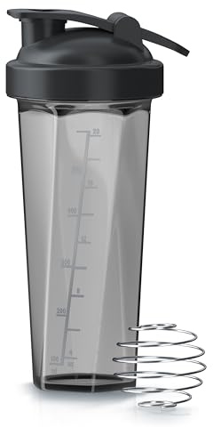 Arendo - Eiweiß Shaker mit Kugel - 700 ml – Protein Shaker mit Messskala - keine Klumpen - BPA-frei - Shaker Bottle – für Fitness, Sport & Freizeit – spülmaschinenfest
