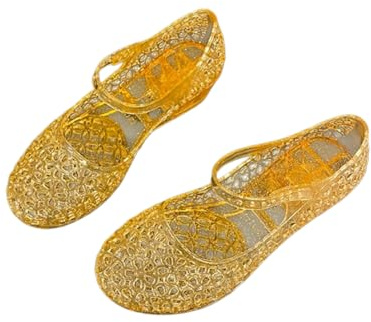 SMKBDFC Moda femminile, pantofole di plastica, scarpe da gelatina da aperto, tacco a cuneo, fibbia a cuneo, fascia chiusa, sandali estivi(giallo,40)