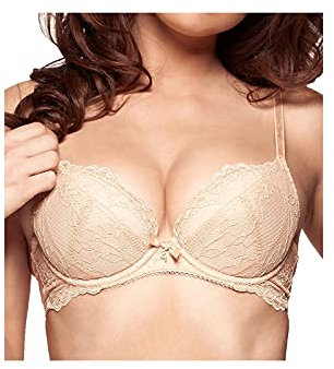 Gossard Damen Plunge BH Superboost Lace Plunge Bra, Beige (Nude), 95B (Herstellergröße: 42B)