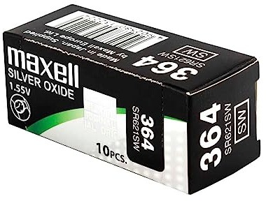 Maxell 19040825 Pila Boton Oxido De Plata 364 / SR621SW (Caja 10 Pilas)