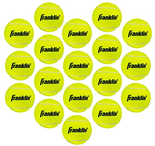 Franklin Sports Practice Tennis Balls - Pressureless Low Bounce Tennis Balls for Training - 18 Ball Bulk Pack with Carry Bag