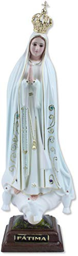 Proposte Religiose Statua della Madonna di Fatima in resina dipinta a mano con occhi in vetro. Altezza cm 27