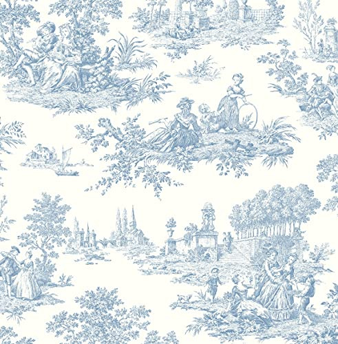NextWall Chateau Toile Peel and Stick Wallpaper (Blue Bell)