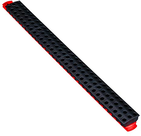 Ernst Manufacturing 96 Tool Magnetic Bit Bar, 1/4 Hex Bit Holder - Red/Black