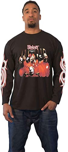 Slipknot T Shirt Spit it Out Barcode Band Logo Official Unisex Long Sleeve L Black
