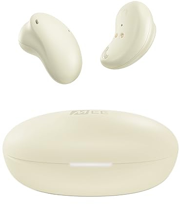 MEE audio Pebbles True Wireless Earbuds - Bluetooth 5.3 Low Profile in Ear Lightweight Headphones with Headset Microphone & Call Noise Reduction for Gym/Workouts/Sports and Gaming, Sandstone