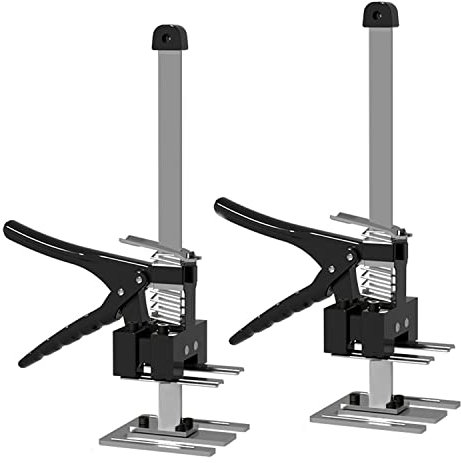 2 piezas Ajustable Regulador de Altura de Baldosas, Levantador de Azulejos, Elevador de Mano para Paneles de Puertas, Armarios, Azulejos de Pared (Capacidad de Carga 240 kg) (2)