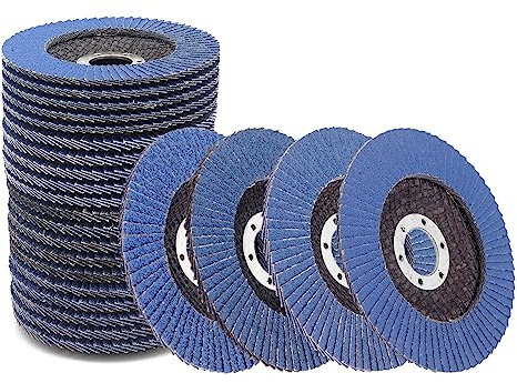 Yuhtech 20 Stück Fächerscheiben 115mm, Körnung 40 60 80 120, Schruppscheibe Fächerschleifer Schleifscheiben für Edelstahl, Metall und Holz