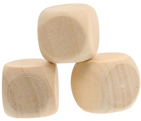 SEWACC Lot de 500 Dés en Bois Beige à Six Faces Carrées, Faciles à Peindre et Graver, pour Bricolage, Ornements Faits Main et Décoration de Mariage