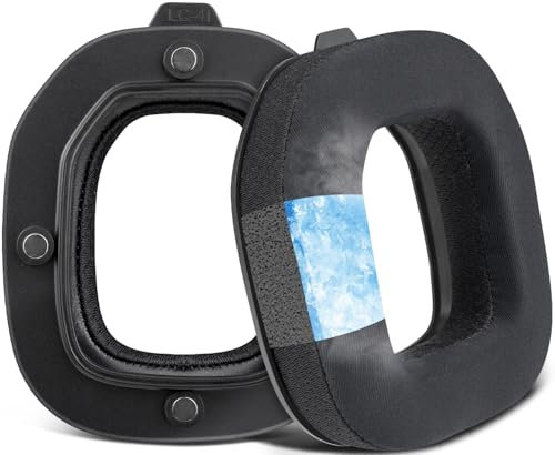 SOULWIT Cuscinetti Auricolari Ricambio in Gel Rinfrescante per Astro A40 TR Cuffie, Padiglioni con Tessuto Ice Silk e Schiuma ad Alta Densità - Nero