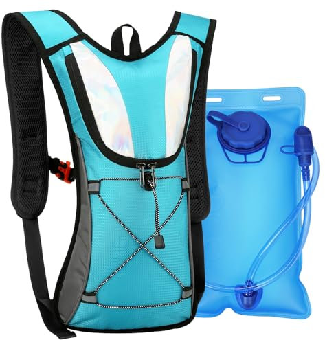 Aceshop Fahrradrucksack mit Trinkblase 2L, Fahrrad-Trinkrucksack Trinkrucksack Laufen für Damen Herren Isolierter Wasserdicht Sportrucksack Wasserdicht Sportrucksack für Radfahren (Blau, One Size1)