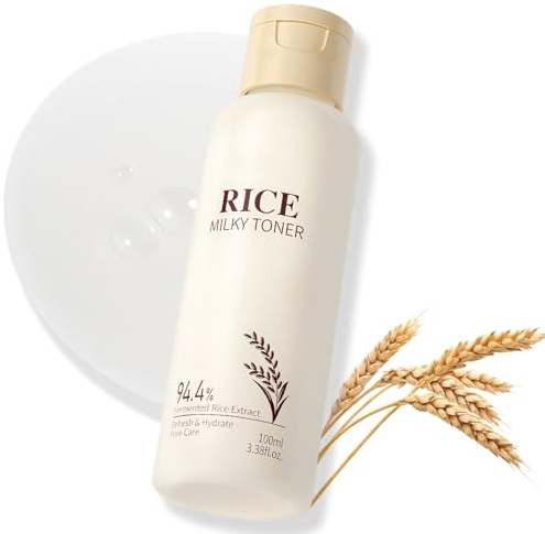 Rice Milky Toner mit Niacinamid & Hamameliswasser - Beruhigendes Serum Gesicht - Rice Toner für Feuchtigkeitspflege und Anti-Aging - Reis Essential Gesichtswasser Geeignet für alle Hauttypen