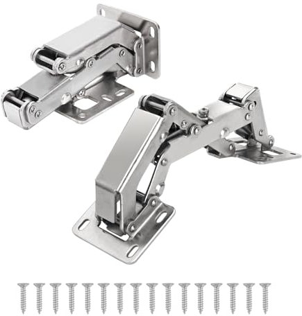 HBL' 170° Soft Close Cabinet Hinges, Wide Opening Hydraulic Cupboard Hinges for Thick Cabinet Doors, Heavy-Duty Angle Adjustable Overlay Design, 2 Pack