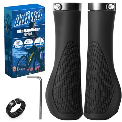 Adiwo cykelhandtag ergonomiska handtag för styre, universella för 22,2 mm styrcykel av halkfri, snabb montering, med monteringsnyckel, för vandringscykel/racercykel/stadsbike/vikcykel/mountainbike