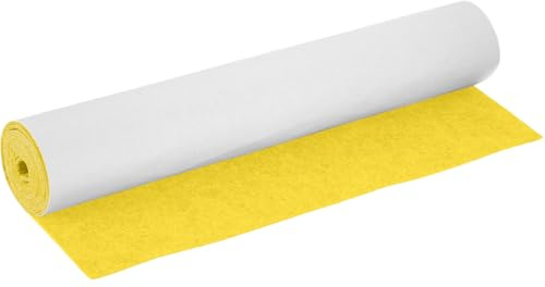 Filt, självhäftande filtmatta, filt i ljusgrå – 40 x 220 cm 2 mm tjock filtrulle, DIY, för askfoder, underlägg, lådmatta, bil, filt, fotoram, stolsben, bordsben (gul, 2 mm tjock)