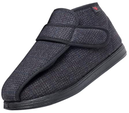 CVFOMBN Chaussures De Marche Personnes âGéEs,Auto-adhésive Diabétiques Coupe Large Chaussures de Marche orthopédiques pour diabétiques.Black－43