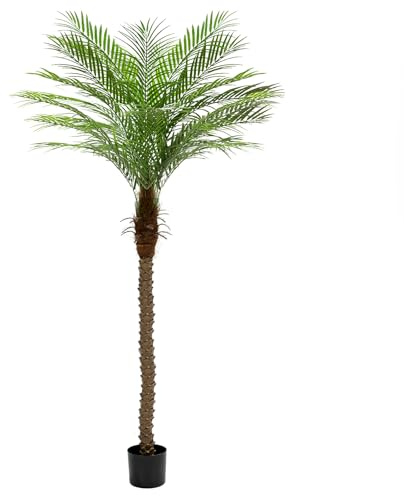 ZEEOZE 210cm Artificial Phoenix Palm Tree Palme Artificiali Alte con 15 Foglie Regolabili Piante Artificiali Phoenix Palm Per Esterni Patio Piscina Ufficio Domestico Soggiorno Giardino (1 Pz, 210cm)