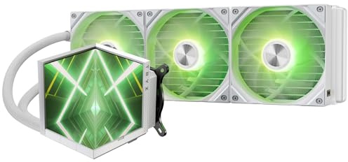 TRYX STAGE ARGB All In One Liquid CPU Cooler with Dual 4.0” IPS Displays, Independent Display Processor, ROTA SL ARGB Fans, Premium Aluminium Body, 360mm - White