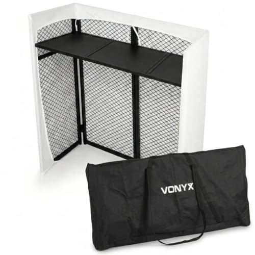 Vonyx DBC105 - Cabina DJ Plegable de Aluminio con Fundas de Lycra