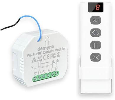 domyno Centralina per tapparelle Interruttore Serrande Tende con Controllo Wifi, Telecomando, Alexa, G.Home, App Tuya e Smartlife - Centralina + Telecomando 9 canali -