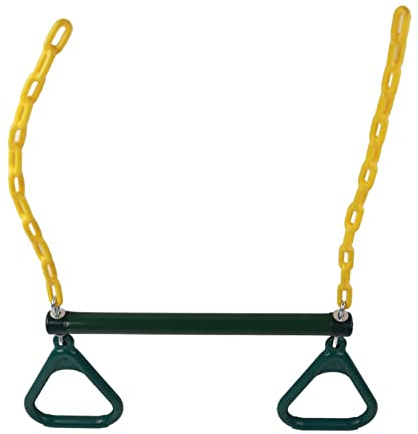 Cryfokt Juego de Cadena de Anillos de Barra Oscilante Trapecio, Juguete Duradero para Gimnasio o Ejercicio en el Patio de Juegos, Fácil Instalación para Niños y Adultos