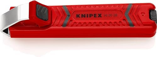Knipex Pelamangueras con hoja de bisturí carcasa de plástico resistente a los golpes 130 mm 16 20 28 SB