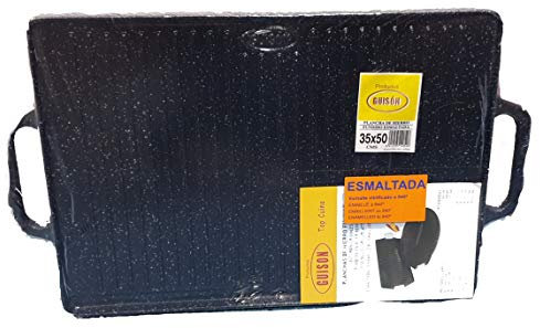 Guison 12050, Plancha de hierro fundido esmaltado, Color Negro, 35 x 50 cm