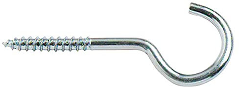 Merriway BH00113 (12 Pcs) Zinc Plated Screw-In Ceiling Hook Steel, 80mm (3.1/8 inch) - Pack of 12 Pieces