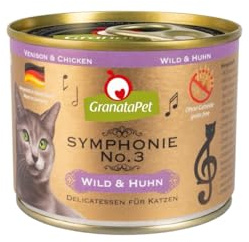 GranataPet Symphonie No.3 Nourriture pour Chat Sauvage et Poulet sans céréales ni sucres ajoutés Filet en gelée Naturelle Nourriture Humide délicate pour Chats 6 x 200 g