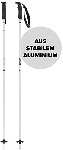 ATOMIC CLOUD Skistöcke - Weiß - Länge 105 cm - Hochwertiger Aluminium-Skistock - Ergonomischer Griff für mehr Grip - Stock mit 60 mm Pistenteller - Einsteiger-Stöcke