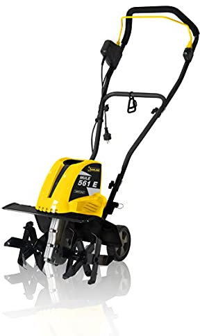 GARLAND Mule 561E - Motoazada eléctrica enchufable - Motor de 1.050 W y 12 kg de Peso. 6 Grupos de Fresa de 22 cm Cada uno, Ancho de Trabajo 40 cm. Incluye Ruedas de trasnporte.