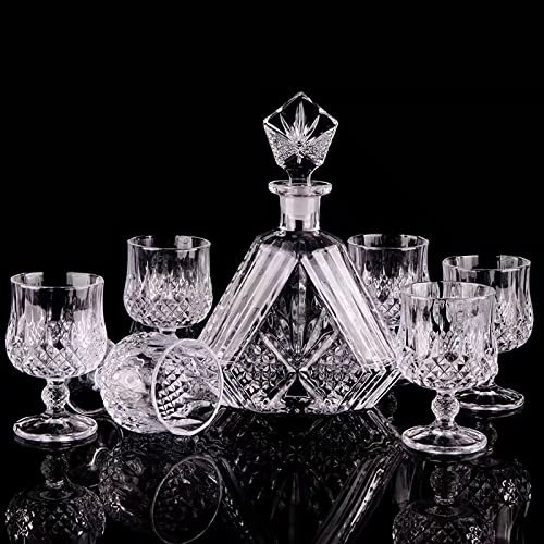 Dekanter- und Gläser-Set, eleganter Likörglas-Dekanter, perfektes graviertes Dekantergläser-Set für Whiskey, Bourbon, Brandy und Wodka, Geschenke für Familie, Freunde, Männer (Hera)