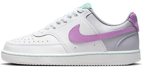 Nike Scarpe da Donna W Court Vision Lo NN Low Top White/Rush Fuchsia-Pewter Emerald Rise, 36 EU, White Rush Fuchsia Pewter Emerald Rise, 36 EU