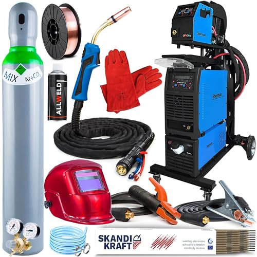 Sherman DIGIMIG 500 PULSE - Soldador Inverter Profesional 500 A 400 V - MIG/MAG, MMA, TIG - Pulso y Doble Pulso, Sinergia - Soldadura por Puntos, Soldadura Fuerte - 4 Rodillos - Set ProPlus