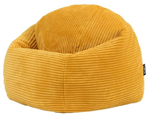 icon Kingston Kids Bean Bag, Corduroy, Ochre Yellow, Kids Bean Bag Chair with Filling Included for Girls and Boys, Childrens Chair, Beanbags for Children, Playroom Décor, Bedroom Accessories