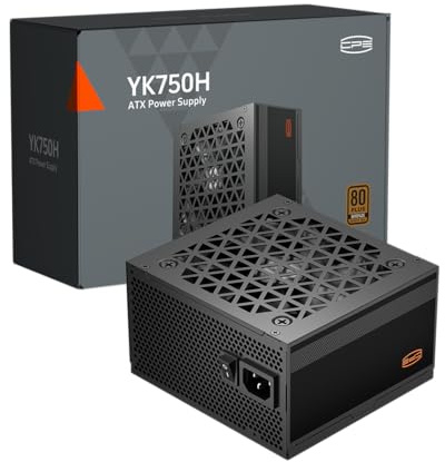 PCCOOLER CPS YK750H, Fuente de alimentación ATX de 750W - Certificación 80 Plus Bronze - Bajo Nivel de Ruido - Cable Plano con Relieve - No Modular