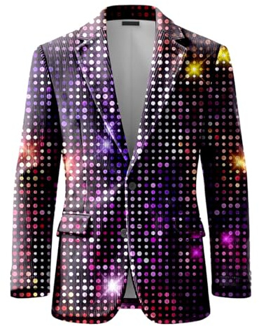 Blazer Uomo Casual Giacca Uomo in Corduroy con Paillettes per Eventi Eleganti e Feste Informali