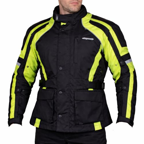 RKsports WATERPROOF MOTORCYCLE MOTORBIKE JACKET BLACK CE ARMORS